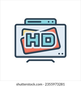 Vector colorful illustration icon for hdtv