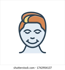 Vector colorful illustration icon for head