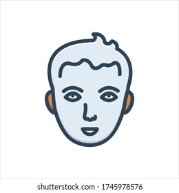 Vector colorful illustration icon for head
