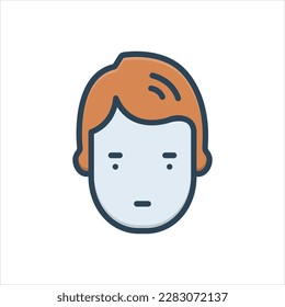 Icono de ilustración de color vectorial para la cabeza