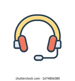 icono de ilustración de color vectorial para auriculares