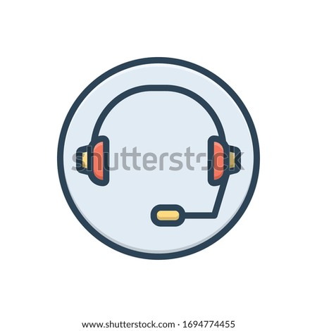 Vector colorful illustration icon for headset