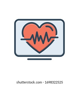 Vector colorful illustration icon for heartbeat