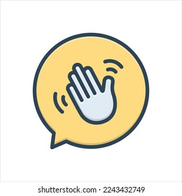 Icono de ilustración de color vectorial para hola
