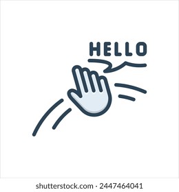 Icono de ilustración colorida de Vector para hola