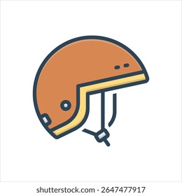 Vector colorful illustration icon for helmet