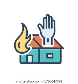 Vector colorful illustration icon for help