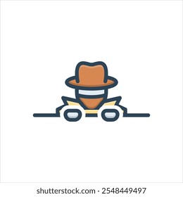 Vector colorido icono de ilustración para ocultos