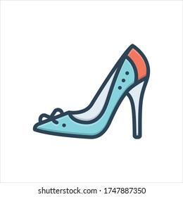 Vector colorful illustration icon for high heel shoe