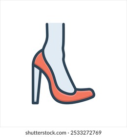 Vector colorful illustration icon for high heel