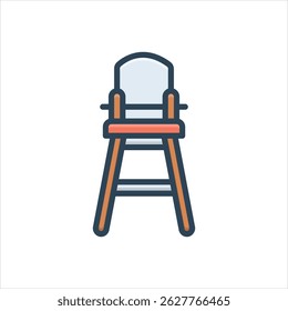 Vector colorful illustration icon for high chair