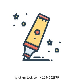 Icono de ilustración de color vectorial para resaltador