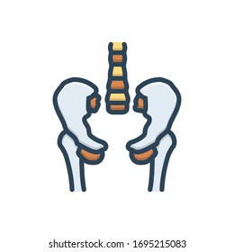 Vector colorful illustration icon for hip