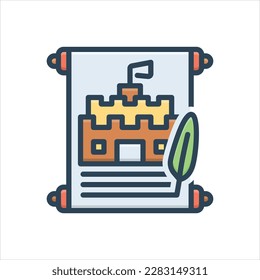 Vector colorful illustration icon for historic