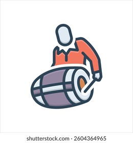 Vector colorful illustration icon  for holi dhol