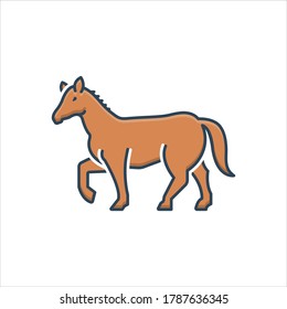 Vector colorful illustration icon for horse