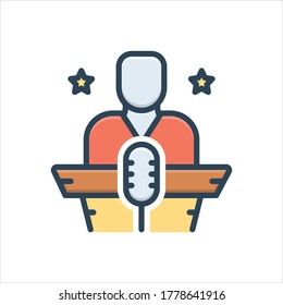 Icono de ilustración de color vectorial para host