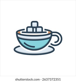 Vector colorful illustration icon for hot chocolate