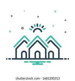 Vector colorful illustration icon for housing