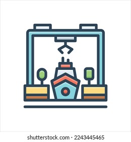 Vector colorful illustration icon for hull