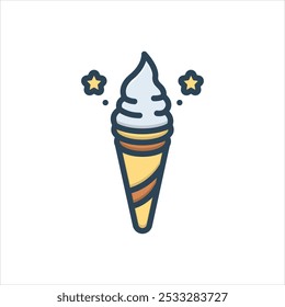 Vector colorful illustration icon for ice cream