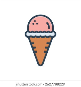Vector colorful illustration icon for ice cream