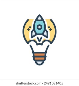 Vector colorful illustration icon for idea