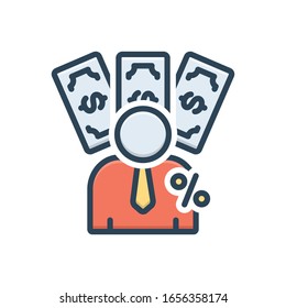Icono de ilustración de color vectorial para la imposición
