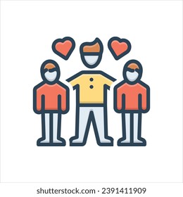 Vector colorful illustration icon for inclusion