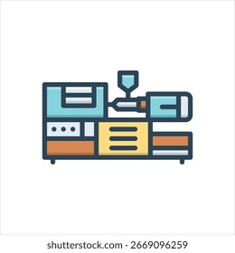 Icono colorido de la ilustración del Vector para el moldeo a presión