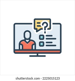 Vector colorful illustration icon for inquiries