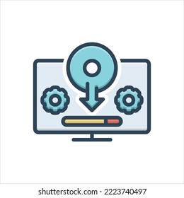 Vector colorful illustration icon for install