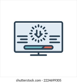 Vector colorful illustration icon for installing