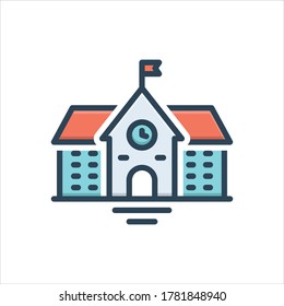 Vector colorful illustration icon for institutional