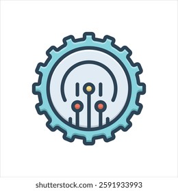 Vector colorful illustration icon for integration