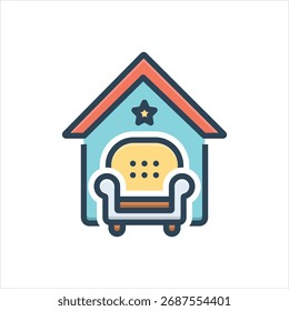 Vector colorful illustration icon for interior design
