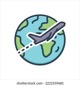 Vector colorful illustration icon for internationally