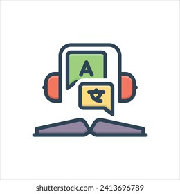 Icono de ilustración de color vectorial para interpretación