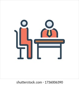 Vector colorful illustration icon for interview