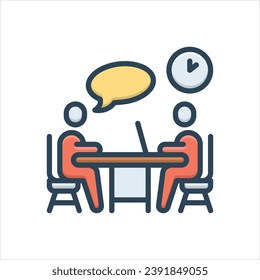 Vector colorful illustration icon for interview