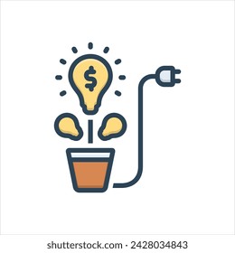 Vector colorful illustration icon for invention