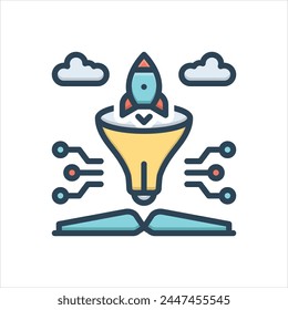 Vector colorful illustration icon for invention