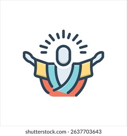 Vector colorful illustration icon for jesus