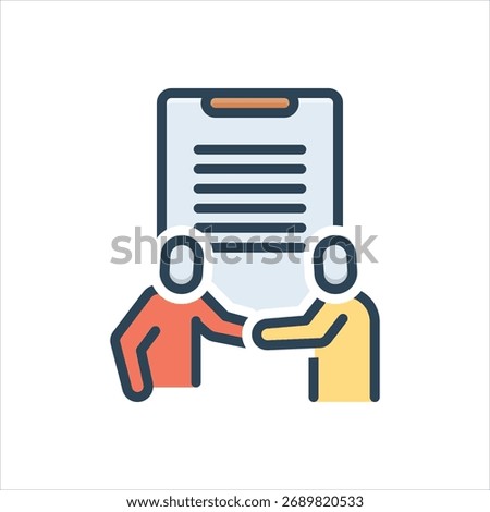 Vector colorful illustration icon for joint venture