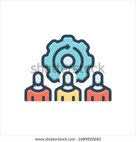 Vector colorful illustration icon for joint endeavor