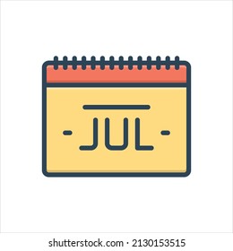 Vector colorful illustration icon for jul  