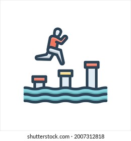 Vector colorful illustration icon for jumping