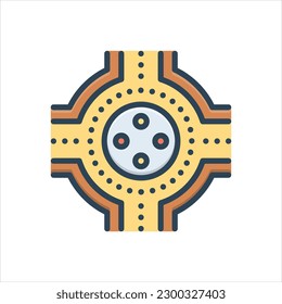 Vector colorful illustration icon for junction