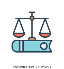 Icono de ilustración de color vectorial para la justicia