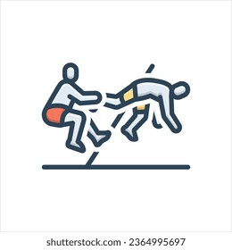 Vector colorful illustration icon for kabaddi